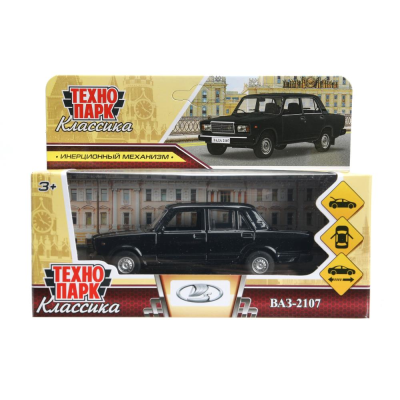 купить Машинка металлическая инерционная Технопарк ваз-2107,  12 см,черная