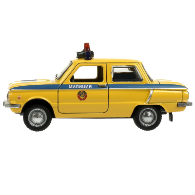 купить Машинка металлическая инерционная Технопарк ЗАЗ-968а ретро-модель милиция, 12 см. желтая