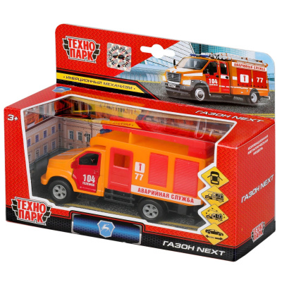 купить Технопарк, Машина металлическая - ГАЗОН NEXT АВАРИЙНАЯ СЛУЖБА (14,5 см, инерционная), SB-18-29-F-1-WB