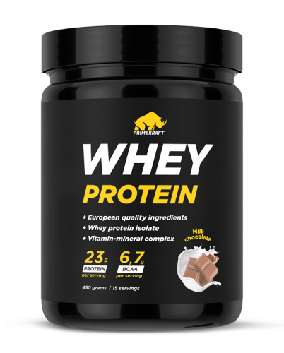 купить Сывороточный протеин WHEY   Milk chocolate (молочный шоколад), банка 450 гр