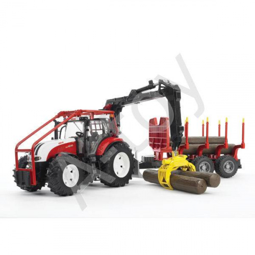 купить Bruder Трактор Steyr CVT 6230 лесной с манипулятором и прицепом с брёвнами
