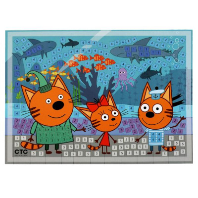 купить Мульти Арт, Набор для детского творчества Три Кота - аппликация мягкая мозаика (17х23см), 100-AMP-TC