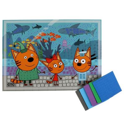 купить Мульти Арт, Набор для детского творчества Три Кота - аппликация мягкая мозаика (17х23см), 100-AMP-TC