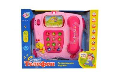купить Телефон обучающий со светом и звуком на колесиках (розовый)