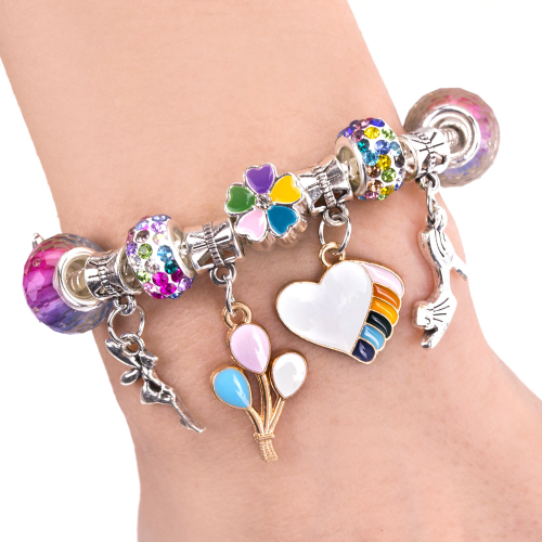 купить Набор для создания бижутерии и украшений, Аквамарин, бусины, браслеты, подвески, 66 эл. BRAUBERG