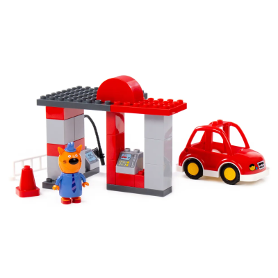 купить Конструктор Полесье "Макси" - "Три кота. Папа на заправочной станции", 28 эл.