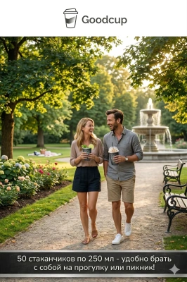 купить Бумажный стакан "Мел" 250 мл 50 шт.