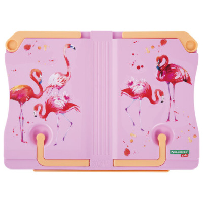 купить Подставка для книг и учебников Brauberg Kids "Flamingo", регулируемый угол наклона, прочный пластик