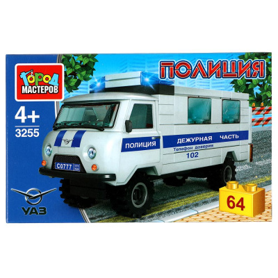 купить Город мастеров, Конструктор - UAZ конструктор uaz-452 Полиция, 64 дет, SB-3255