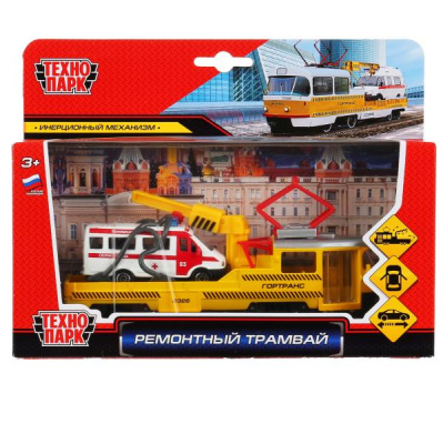 купить Технопарк Трамвай ремонтный 16,5 см + Газель SB-17-73-B+GAZEL-WB