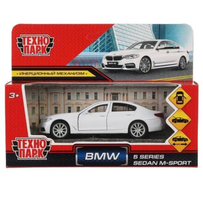 купить Машинка металлическая инерционная Технопарк BMW 5-er sedan m-sport 12 см. белая