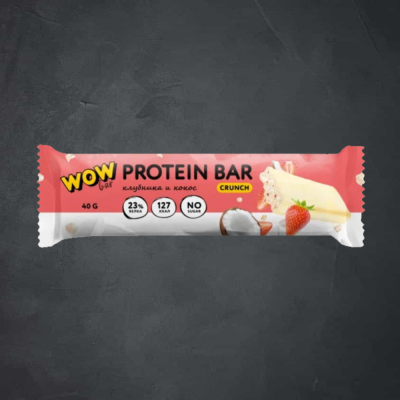купить Батончик с содержанием  протеина WOWBAR CRUNCH со вкусом "Клубника и кокос"  15*40 г