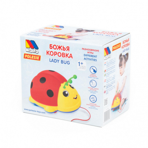 купить Каталка на верёвочке "Божья коровка", 9158