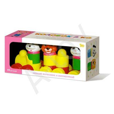 купить Конструктор "Колобок и компания" с паровозиком (19 деталей)