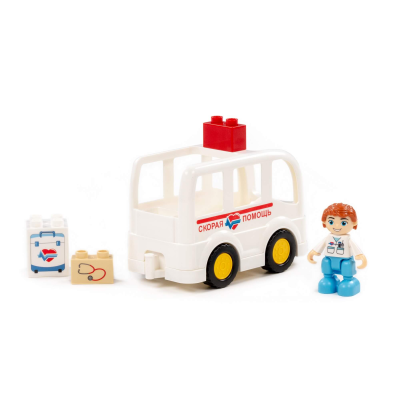 купить  Конструктор Полесье "Макси" Скорая помощь (6 элементов) 