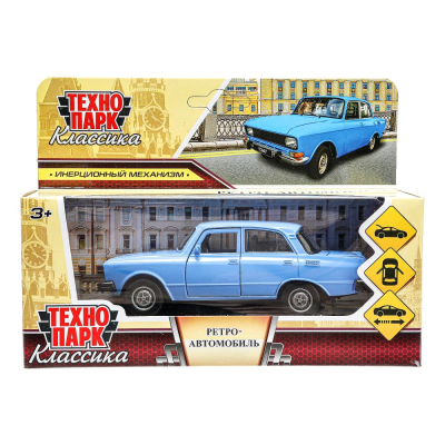 купить Машинка металлическая инерционная Технопарк ретро-модель 2140, 12,5 см, синяя 