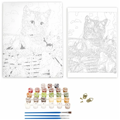 купить Картина по номерам 40х50 см, Остров сокровищ "Котёнок", на подрамнике, акриловые краски, 3 кисти