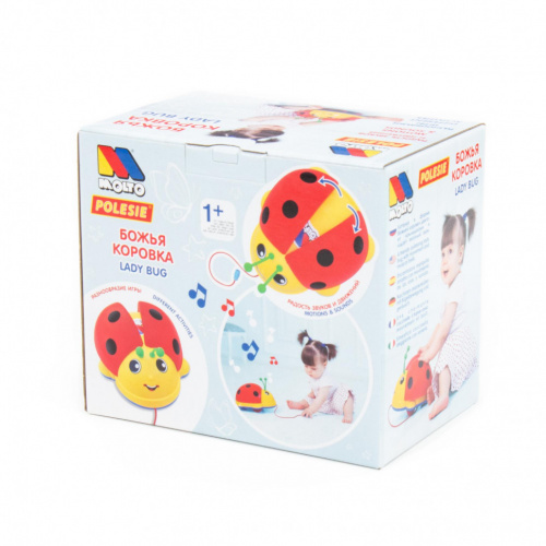 купить Каталка на верёвочке "Божья коровка", 9158
