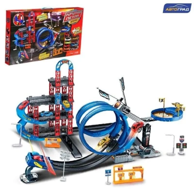 купить Автотрек-парковка АВТОГРАД - Крутая петля (с запуском, 2 в 1, с 10 машинами), 7621756