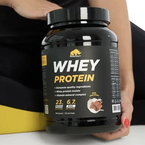 купить Протеин сывороточный PRIMEKRAFT "Whey Protein" Молочный шоколад, банка 900 г