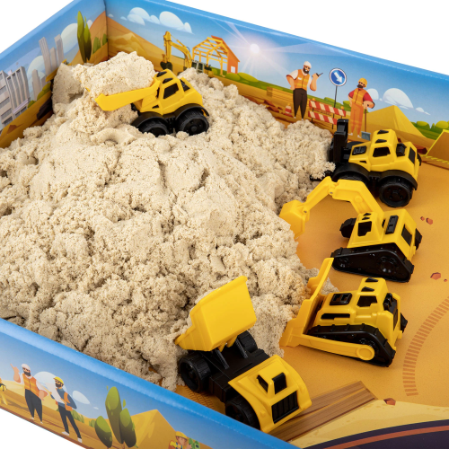 купить Набор кинетического песка,"ВЕСЕЛАЯ СТРОЙКА", песочница, игрушки, формочки, 3кг, BRAUBERG KIDS