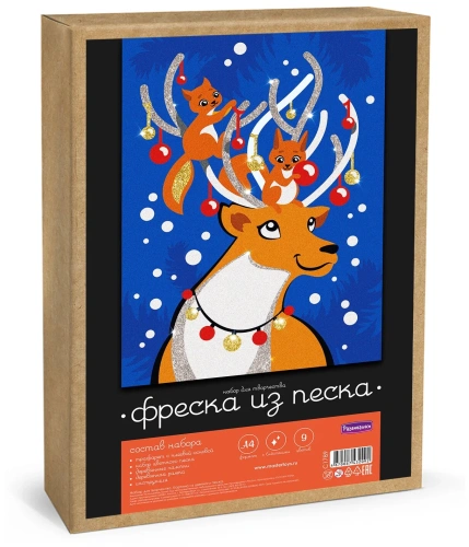 купить Фреска из цветного песка А4 "Олень"