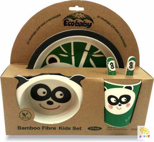 купить Комплект посуды Eco Baby Панда 5 предметов