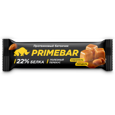 купить Батончик с содержанием протеина "PRIMEBAR", со вкусом "Карамель и миндаль" 40г*15шт