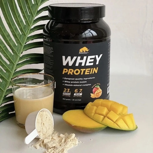 купить Протеин сывороточный PRIMEKRAFT "Whey Protein" с витаминами и минералами, Манго Шейк, банка 900 г
