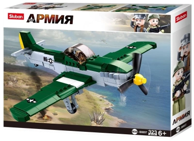 купить Конструктор Sluban Армия: Военный самолёт P51D с фигуркой 323 деталей
