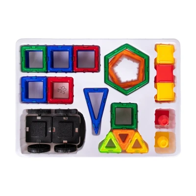 купить Brauberg Kids, Магнитный конструктор Big Magnetic Blocks-64, 64 детали, с колесной базой, 663847