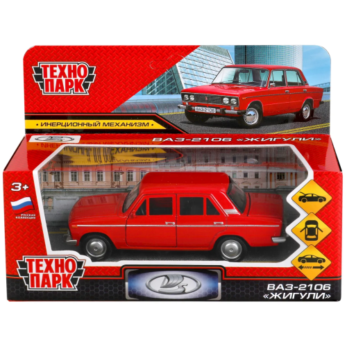 купить Машинка металлическая инерционная Технопарк  ВАЗ-2106 Жигули, 12 см, красная