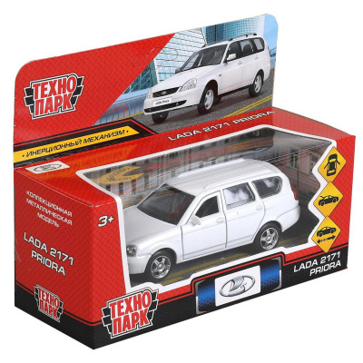 купить Машинка металлическая инерционная Технопарк "lada priora" 12 см, белая