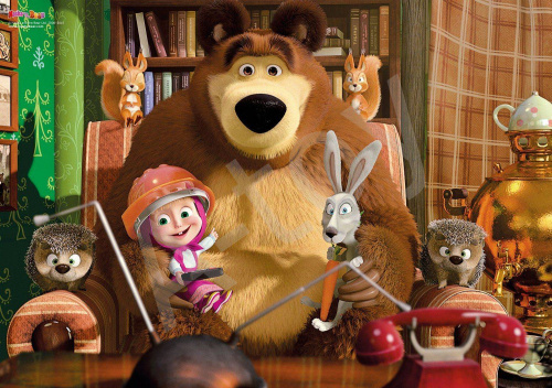 купить Пазл Маша и ее друзья, Маша и Медведь (дерево)