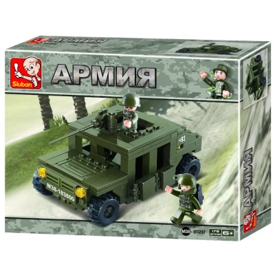 купить Военный боронеавтомобиль Hummer/Хаммер с пулеметом (14,5 см, 175 дет) Конструктор Sluban M38-B0297