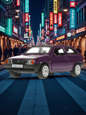 купить Машинка металлическая инерционная Технопарк LADA-2108 "СПУТНИК" 12 см,баклажан