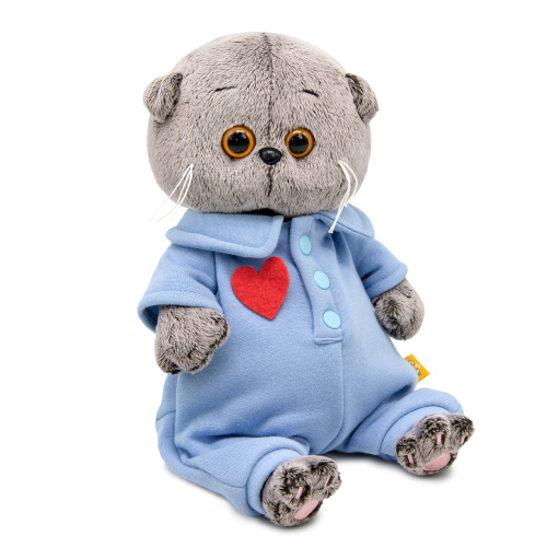 купить Мягкая игрушка Budi Basa, Басик BABY в голубом комбинезоне с сердечком