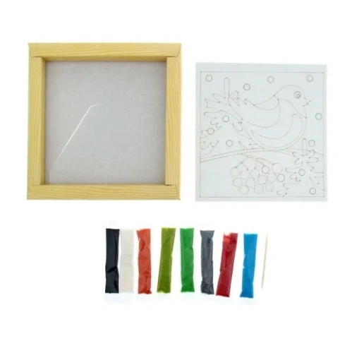 купить Фреска из цветного песка "Снегирь"