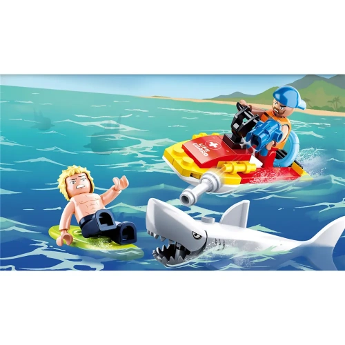 купить Конструктор Скутер, Sluban серия Город: Пляжный патрульа, M38-B0668