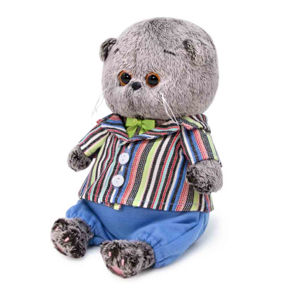 купить Мягкая игрушка Basik&Co Кот Басик BABY в полосатом пиджаке