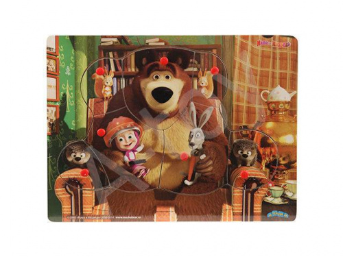 купить Пазл Маша и ее друзья, Маша и Медведь (дерево)