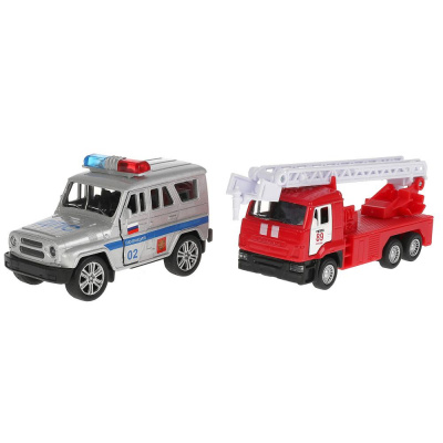 купить Технопарк, Пожарная и Полицейская машины, 12 см, SB-19-24-WB