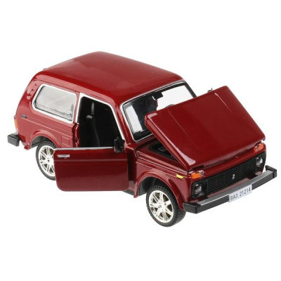 купить Технопарк, машина металл со светом и звуком Lada 4х4, 17 см,  бордоая, VAZ-21214-R