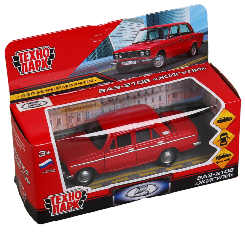 купить Машинка металлическая инерционная Технопарк  ВАЗ-2106 Жигули, 12 см, красная