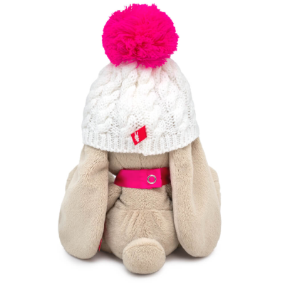 купить Budi Basa, Игрушка мягконабивная Зайка Ми в белой шапке с помпоном (большой) 32 см