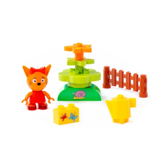 купить Конструктор Полесье серия Макси - Три кота. Карамелька и клумба (8 эл., в коробке) 63752