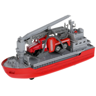 купить Технопарк, модель металл свет-звук транспортный корабль 17 см, Урал, CRANEBOAT-17SLFIR-URLRD