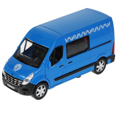 купить Технопарк, Модель мет RENAULT Master МИКРОАВТОБУС (14 см, синий), MASTER-14MOS-BU