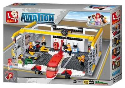 купить Конструктор ремонтный ангар с самолётом, Sluban, серия Авиация, M38-B0372