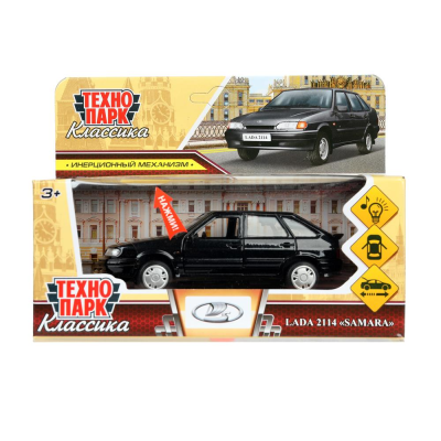 купить Машинка металлическая инерционная Технопарк LADA 2114 Самара, 12см, черная